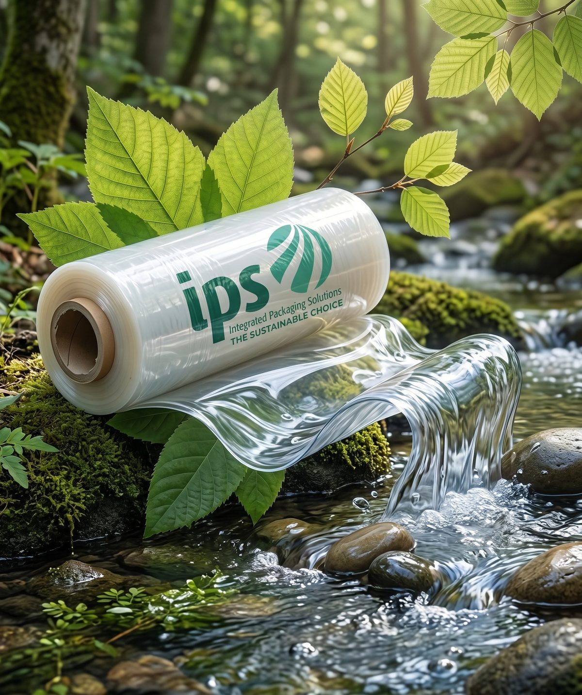 IPS recyclable film roll in a natural setting